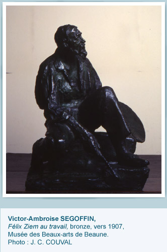 Bronze, Félix Ziem au travail par Victor-Ambroise SEGOFFIN